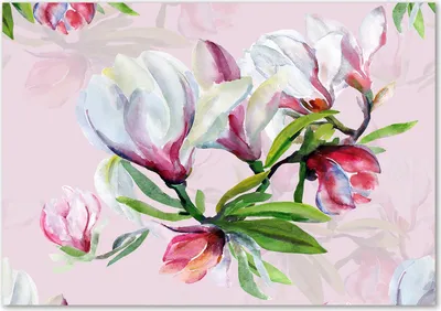 Produktbild von Tulup® Leinwandbild - 100x70 cm - Wandkunst - Drucke auf Leinwand - Leinwanddruck  - Blumen & Pflanzen - Mehrfarbig - Magnolie Blumen