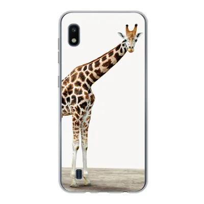 Produktbild von MuchoWow® Handyhülle Schutzhülle Hülle für Samsung Galaxy A10 Giraffe - Tiere - Weißer Hintergrund - Kinder - Junge - Mädchen Silikon Softcase Handy Hülle - Schutzhülle