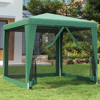 Produktbild von "im Angebot" Partyzelt mit 4 Mesh-Seitenwänden Grün 2,5x2,5 m HDPE - Pavillons & Partyzelte CC8271