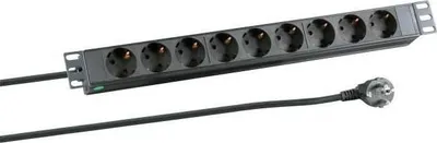 Produktbild von Microconnect CABINETACC23, Standard, 1U, Horizontal/Vertikal, Schwarz, 8 AC-Ausgänge, 3 m