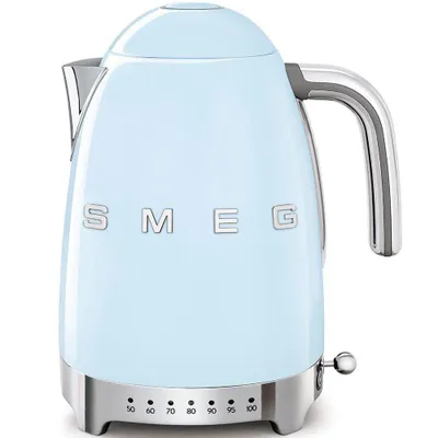 Produktbild von SMEG Wasserkocher mit Temperatureinstellung 50-100°C Edelstahl Kocher, 2400,00 W,360°Basis elektrischer Wasser Kocher mit Temperatureinstellung Blau