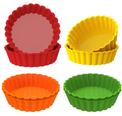 Mini-Tarteformen aus Silikon, 8 Stück, 10 cm, rund