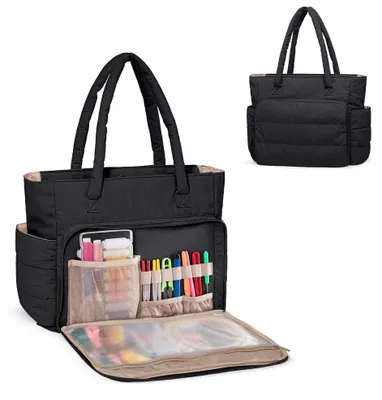 Stickprojekt-Tasche, Organizer, schwarz, 36,8x12,7x30,5 cm