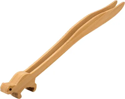 Imagen del producto de Pinza de madera de bambú, resistente al calor, de 22,8 x 3 x 2,2 cm, ideal para la cocina y la barbacoa