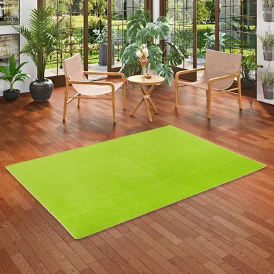 Produktbild von Velours Teppich Joy Grasgrün, Größe:400x400 cm
