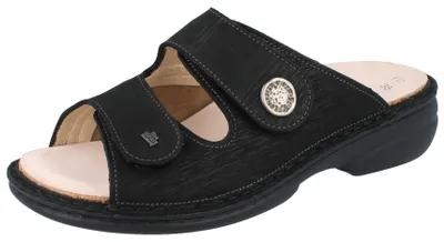 Produktbild von FINN COMFORT Zeno Damen Pantolette schwarz Nubukleder Stretch - Größe: 40