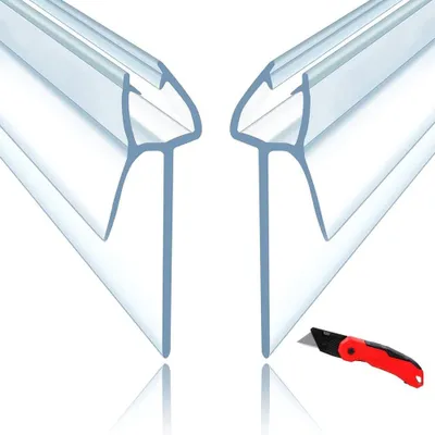 Produktbild von Hochwertige Duschdichtung 100 cm aus transparentem PVC für Duschtüren bis 8 mm mit Spritzwasserschutz und geräuschdämpfenden Gummilippen