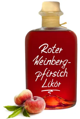 Produktbild von Roter Weinbergpfirsich Likör 1L saftig aromatisch & lecker! 18% Vol.