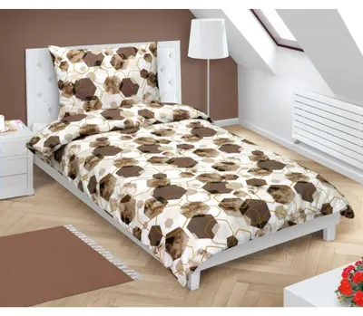 Obrázek produktu pro Povlečení bavlněné s hotelovou kapsou - 140x200 cm. 70x90 -  hnědá