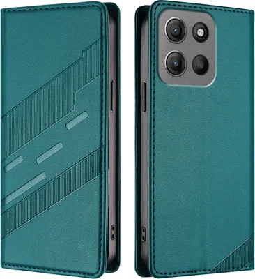 Obrázek produktu pro Pouzdro pro Motorola Moto G15,Polyuretankožené peněženkové pouzdro s přihrádkou na karty a funkcí stojánku Grün