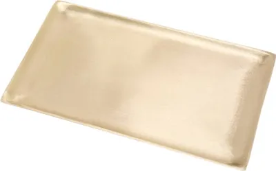 Produktbild von Kerzenteller Rechteckig 19x11cm Matt Messing Gold Tablett Modern Untertasse Deko