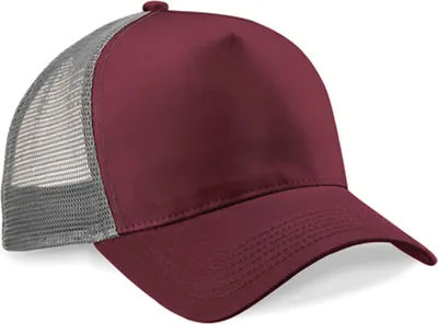 Produktbild von Beechfield B640 | Snapback Trucker Cap / Kappe / Mütze / Hut - Farbe: Burgundy/Light Grey - Größe: One Size