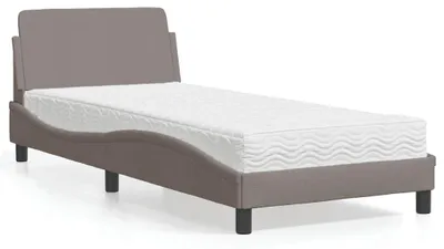 Produktbild von vidaXL Bett mit Matratze "Dover" Taupe 90x200 cm Stoff