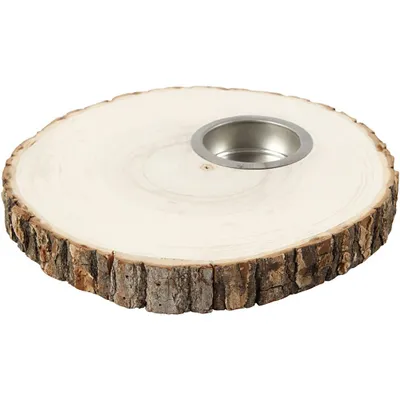 Image de Porte-bougies à disque en bois 14-16cm