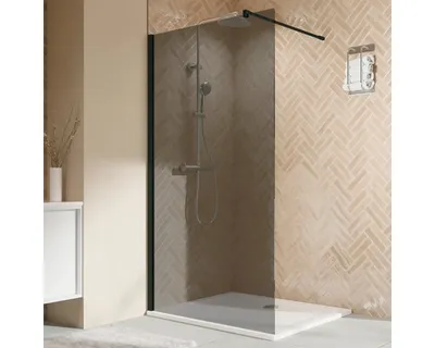 Produktbild von Walk In mit BREUER Elana 2.0 90 x 200 cm Profil eckig schwarz Glasdekor Grau Reversibel