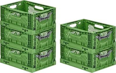 Produktbild von SuperSparSet 5x Stabile Profi-Klappbox Chameleon in Industriequalität | HxBxT 18x30x40cm | 17 Liter | klappbar stapelbar durchbrochen lebensmittelecht | Eurobox Eurobehälter Transportbehälter Stapelbehlter Faltbox