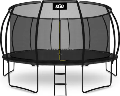 Produktbild von Aga SPORT EXCLUSIVE Trampolin, Kindertrampolin, Gartentrampolin mit Sicherheitsnetz 500 cm Schwarz + Schutznetz + Leiter