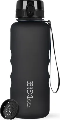 Produktbild von 720°DGREE Trinkflasche uberBottle softTouch mit Sieb onyx black 1,5l