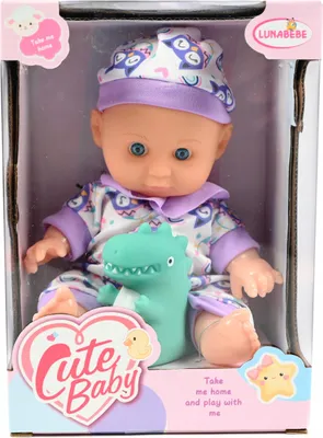 Produktbild von Babypuppe wie echt Neugeborenes 23cm mit Dinosaurier Outfit - Realistisch & Weich für Kinder