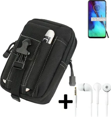 Produktbild von K-S-Trade Gürteltache + Kopfhörer kompatibel mit Motorola Moto G Pro Gürtel Tasche Holster Schutz Hülle Handy Hülle  schwarz inkl. Extrafächer