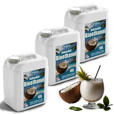Productafbeelding van -ethanol 96,6%, 30 liter, met kokosgeur, geschikt voor ethanolkachels