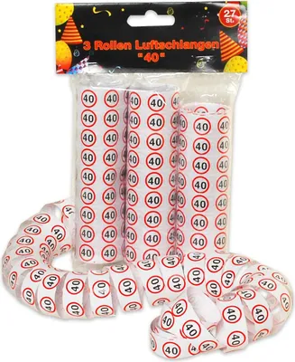 Produktbild von Udo Schmidt 11481 - Luftschlangen 40 , 3 Rollen- zum 40. Geburtstag
