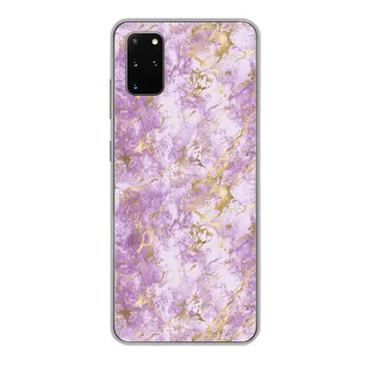 Produktbild von MuchoWow® Handyhülle Schutzhülle Hülle für Samsung Galaxy S20 Plus Gold - Marmor - Muster - Lila Silikon Softcase Handy Hülle - Hartschale