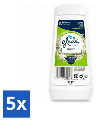 Produktbild von 5 x Glade Gel Lufterfrischer - Maiglöckchen - 150 g - Vorteilspackung - 5 Stücke