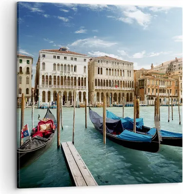 Produktbild von Bild auf Leinwand - Leinwandbild - Architektur venedig italien gondel - 50x50cm - Wand Bild - Wanddeko - Leinwanddruck - Bilder - Kunstdruck - Leinwand bilder - Wandkunst - AC50x50-2705