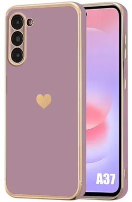 Image de Coque pour Samsung Galaxy A37 5G, Protection Silicone Motif Coeur Antichoc Anti-Rayure Souple Violet