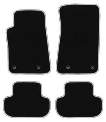 Produktbild von Fußmatten Velours Schwarz/Silber für Chevrolet Camaro V 2006-2015 Set 4-tlg
