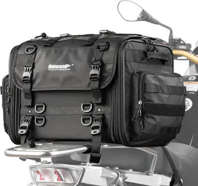 Produktbild von Rhinowalk Motorrad Sitztaschen 40-60L Wasserdicht Schwarz