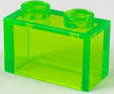 Image de 25 pièces LEGO, pièce c. 3065 en vert clair transparent