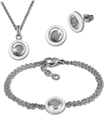 Produktbild von Amello silberfarben weiß glänzend Damen Sets D2ESSX31W