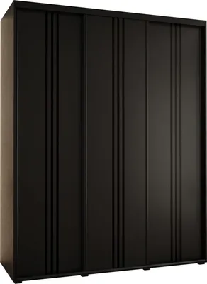 Produktbild von MEBLE KRYSPOL Davos 6 Schrank, drei Türen - 235,2x200x60 cm - Schwarz Schwarz Schwarz