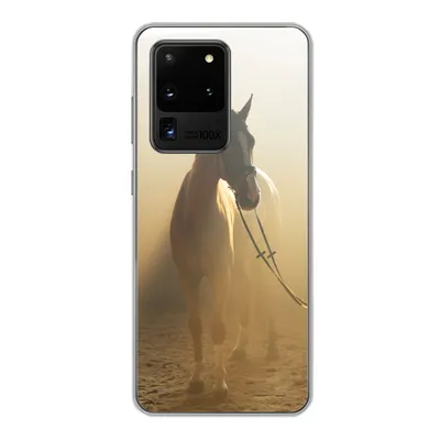 Produktbild von MuchoWow® Handyhülle Schutzhülle Hülle für Samsung Galaxy S20 Ultra Pferd - Licht - Sand Silikon Softcase Handy Hülle - Karteninhaber