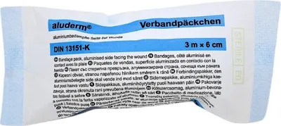 Produktbild von Verband 6 cm x 3 m (B x L) Mae Kompresse: 8 x 6 cm (B x L) Polyestervlies aluminiumbedampft