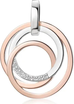 Produktbild von SILBERKETTEN STORE Anhänger, rund rosé mit Zirkonia - 925 Silber