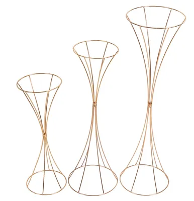 Produktbild von Mittelstück-Vasen-Set, Elegantes Design, Vielseitig für Veranstaltungen, Gold