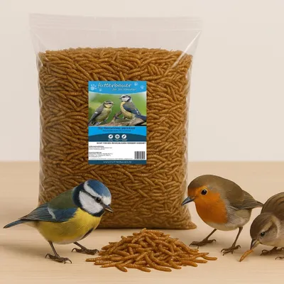 Produktbild von Futterbauer 5 kg Mehlwürmer getrocknet Fischfutter Vogelfutter Nagerfutter