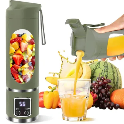 Produktbild von Tragbarer Elektrischer Entsafter Mixer - Mini Zitruspresse - USB Wiederaufladbar - Kabellos - 450 ml - 50 W - Edelstahlklingen - Für Zuhause Reise Büro