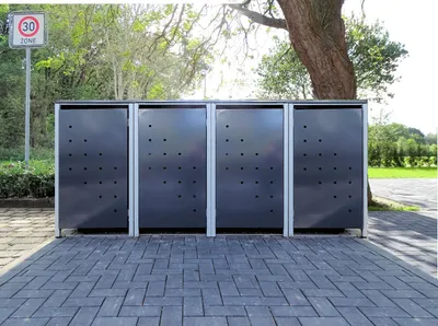 Produktbild von 4 Mülltonnenboxen Modell No.4 Anthrazitgrau für 120 Liter Mülltonnen
