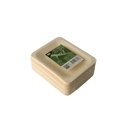 Zdjęcie produktu dla Papstar Fingerfood Teller Holz pure 120 x 95 mm 50 Stück