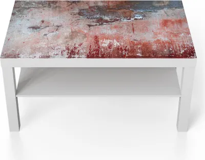 Produktbild von DEQORI Couchtisch 90x55 cm Weiß 'Roter Zerfall' Glas Beistelltisch Glastisch modern