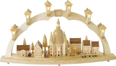 Produktbild von Schwibbogen Frauenkirche mit Strietzelmarkt (80x43cm) von Richard Glässer