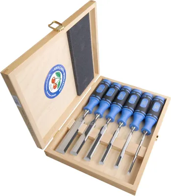 Image de Jeu de ciseaux à bois Kirschen Largeur 6 10 12 16 20 26 mm avec manche bi-matière en coffret bois - 1108000