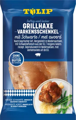 Produktbild von TULIP Grill-Haxe mit Schwarte 600 Gramm Tafelfertig Kross Gegart Vakuumverpackt