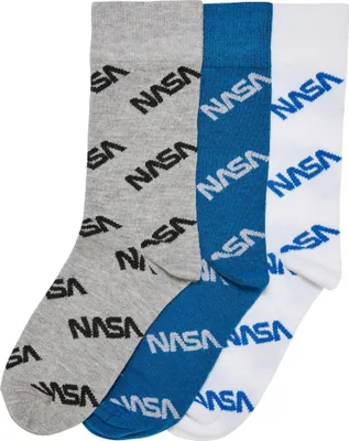 Image de Tee NASA Allover Socks Kids 3-Pack brightblue/grey/white - 31-34
