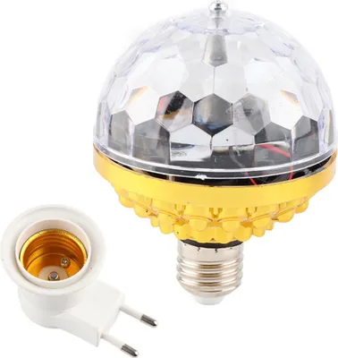 Zdjęcie produktu dla Kolorowa obrotowa kula świetlna DJ crystal RGB dyskotekowa latarka LED z gniazdkiem