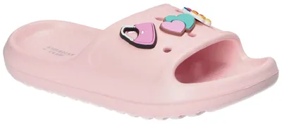 Produktbild von American Club NH201, Kinder EVA Pantoletten leichte Badeschuhe mit Ansteckern bequem, Pink 30/31